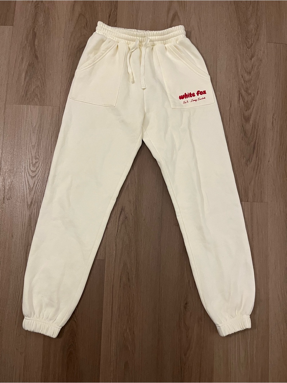 White Fox Boutique Cream Drawstring Joggers